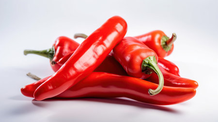 Red peppers isolated on white background. generative aiの素材
