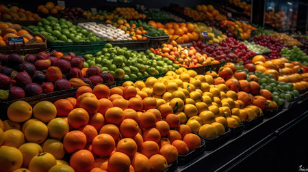 Fruits in supermarket, generative aiの素材