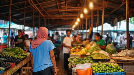 Local Market Experience, Discovering the Rich Treasures of the Local Bazaar. Generative AIの素材