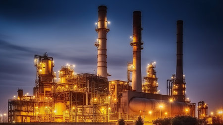 Petrochemical Powerhouse. Energy Generation Hub in the Industry Landscapeの素材