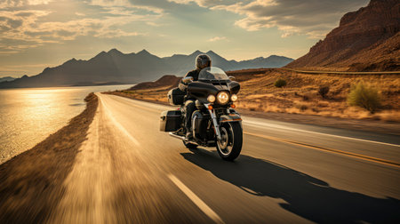 Two-Wheeled Wonders. Scenic Routes That Fuel the Soul of Every Motorcyclist. Generative AIの素材