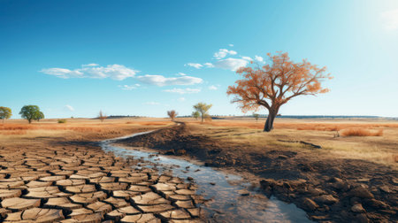 The Changing Face of Nature. Environmental Shifts as Climate Warnings. Generative AIの素材