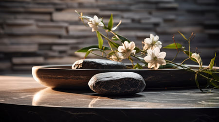 Indulging in the Serenity of Stone Therapy at a Premier Beauty Spa. Generative AIの素材