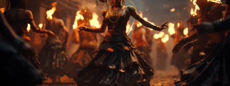 Harmonic Enigma - The Captivating Performance of a Mysterious Balinese Dance Troupe. Generative AIの素材