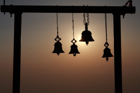 The bells - Hindu sacred place in Indian Himalayas - Tungnathの写真素材