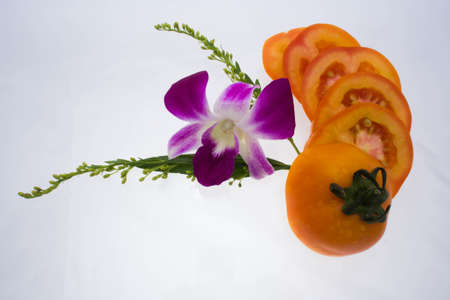 tomato and orchidの写真素材