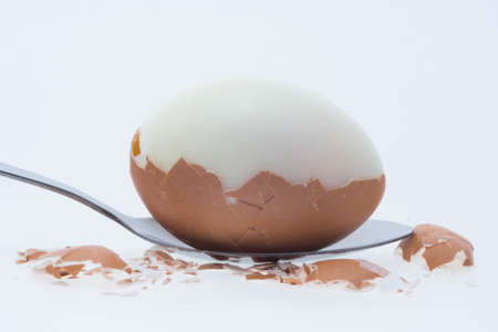 shell boiled eggの写真素材