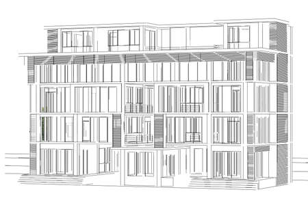 Sketches of the building outdoorの写真素材