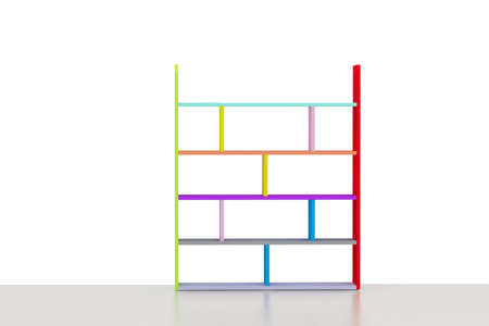 Empty shelves color on white の写真素材