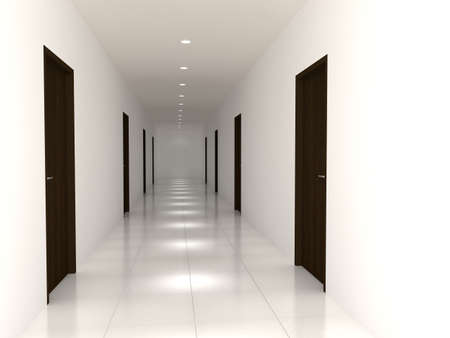 3D render  Corridors for interior in buildingの写真素材