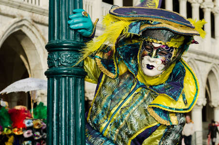 Costumed people at the Venice Carnival 2013の写真素材