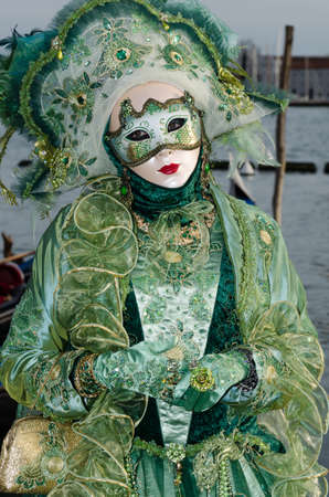 Costumed people at the Venice Carnival 2013の写真素材