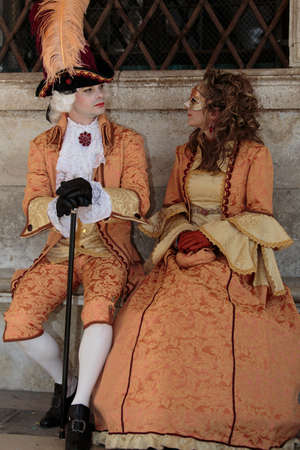 Beautifull couple at the Venice Carnival 2014の写真素材