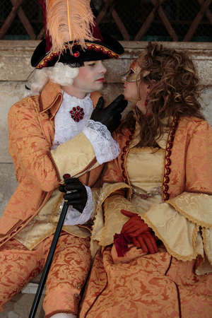 Beautifull couple at the Venice Carnival 2014の写真素材