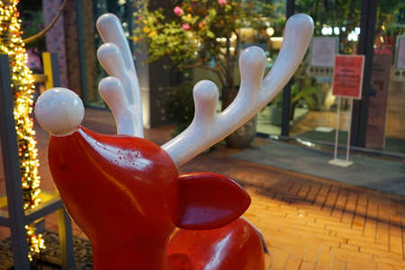 A photo of a Christmas garden held in a shopping mall.の写真素材