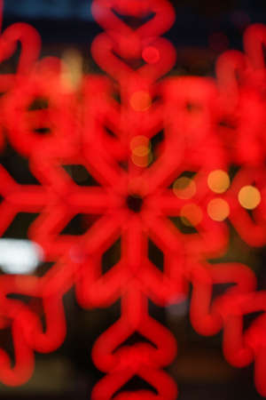 bokeh photo of christmas lightsの写真素材