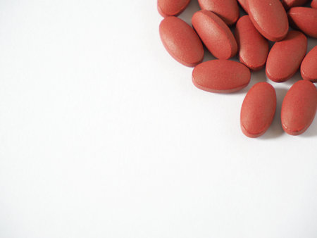 Pictures of pills on a white backgroundの写真素材