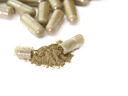 Andrographis in capsule medicine for feverの写真素材