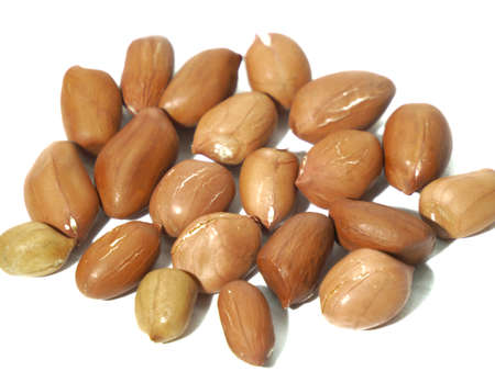 roasted peanuts for eating in white background