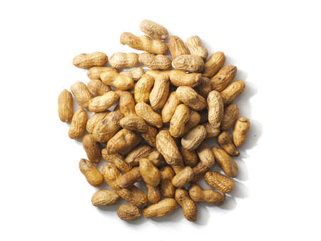 roasted peanuts for eating in white background