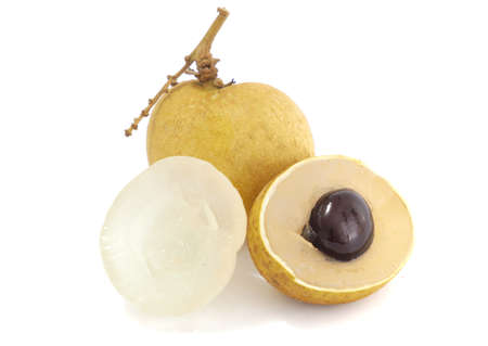 fresh longan on white background.