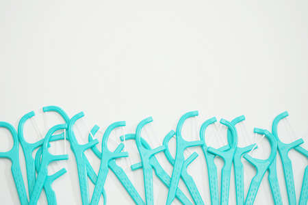 Photos of unused dental flossの写真素材