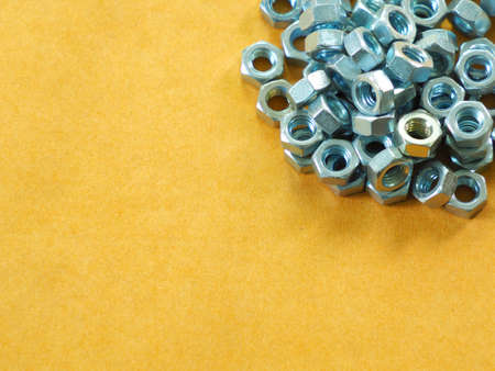 Set metal nut isolated on backgroundの写真素材