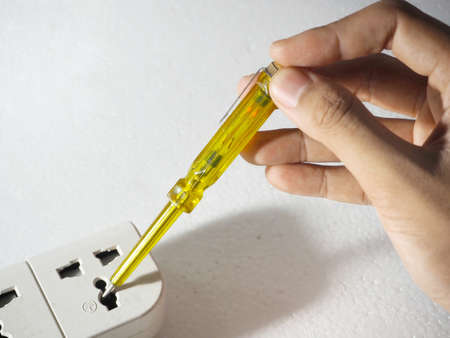 Screwdrivers Mains Tester It is a screwdriver used for testing electrical circuits.の写真素材
