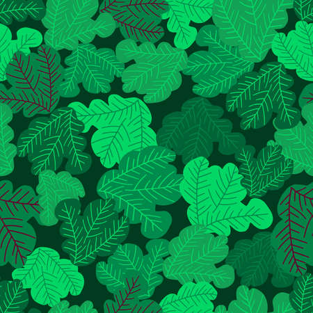 Vector seamless colorful pattern with eco friendly green salad leaves in lines.のイラスト素材