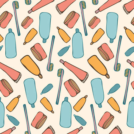Seamless vector pattern vintage travelling design of travelling setのイラスト素材