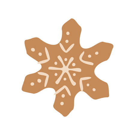 Isolated vector colorful illustration of classical ginger bread christmas starのイラスト素材