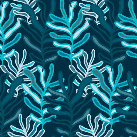 Seamless vector botanical pattern colourful abstract design of sea weedのイラスト素材
