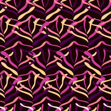 Seamless vector botanical pattern colourful abstract design of blades of grass in pink tonesのイラスト素材