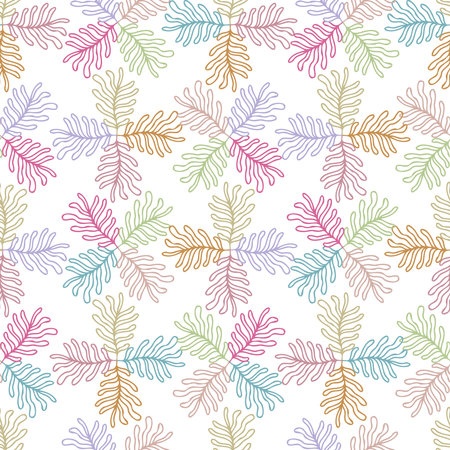 Seamless vector botanical pattern colourful abstract design of blades of grassのイラスト素材