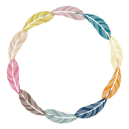 Illustration vignette design with abstract geometric feather shapesのイラスト素材