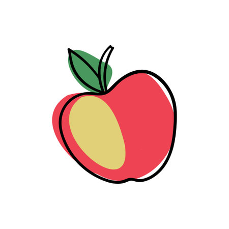 Modern isolated vector colorful icon of abstract fruit apple silhouetteのイラスト素材