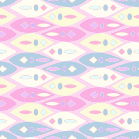 Seamless pattern with abstract geometric triangular shapes in pastel tonesのイラスト素材
