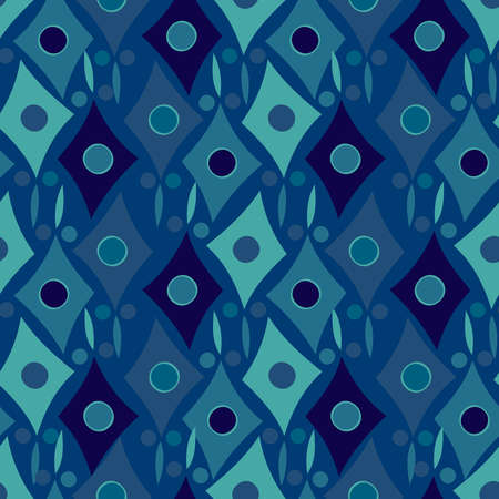 Seamless pattern with abstract geometric triangular shapes in blue tones
