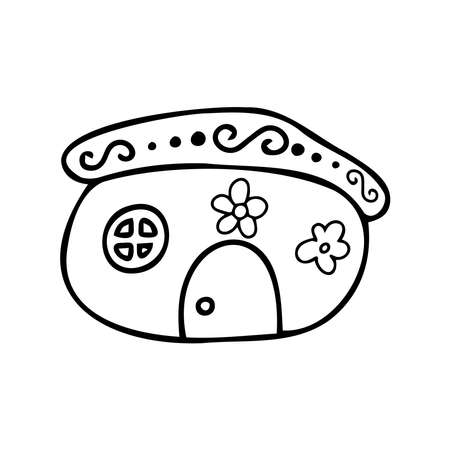 Isolated colorful vector illustration of a cute cartoon in black and whiteのイラスト素材