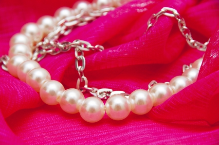 necklace closeup on a white backgroundの写真素材