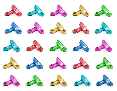 Shoes collection isolated on the white backgroundの写真素材