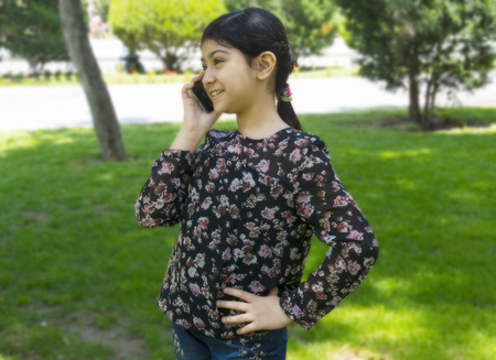 sweet little girl outdoorsの写真素材