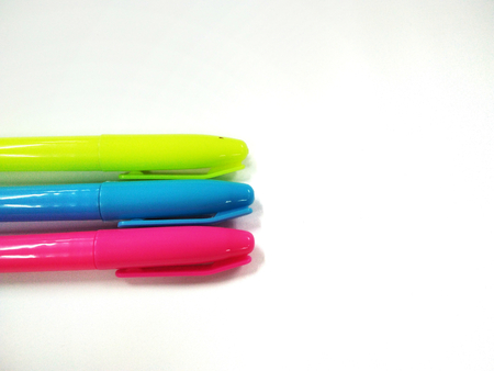 Color pens isolated on white backgroundの写真素材