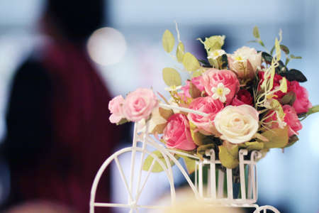 Beautiful rose Flowers bouquet decorate in wedding ceremonyの写真素材