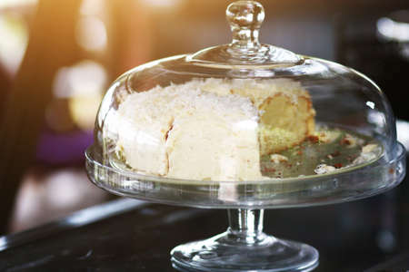 Cake and bakery in a glass tray