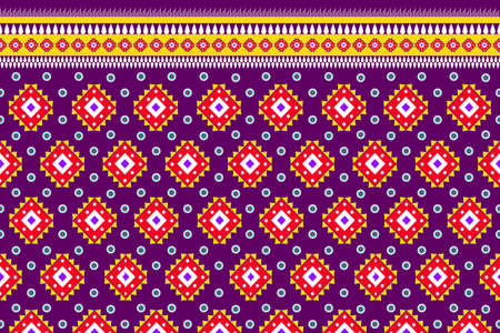 geometric ethnic asian oriental and tradition pattern design for texture and background. Silk and fabric pattern decoration for carpet, clothing, wrapping and wallpaperのイラスト素材