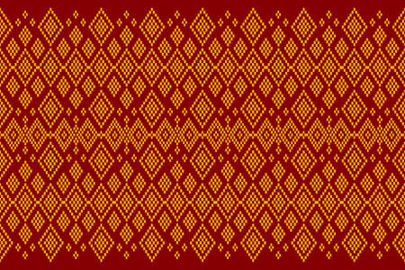 Seamless geometric ethnic asian oriental and tradition pattern design for texture and background. Silk and fabric pattern decoration for carpet, clothing, wrapping and wallpaperのイラスト素材