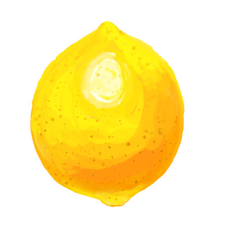 Watercolor and drawing for fresh yellow lemonade isolated on white background. Digital painting of fruits illustration.の写真素材