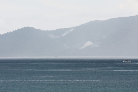 Beautiful seascape of tropical island with blue sea and mountain beach at Koh Lipe in Satul Province, Thailandの写真素材