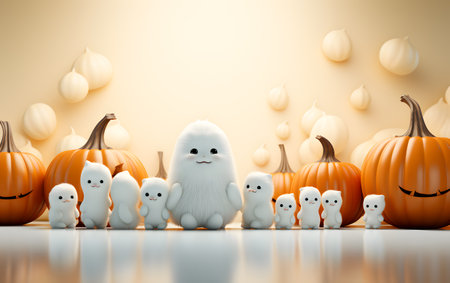 Halloween 3D Rendering for elements decoration, 3D Illustration.の素材